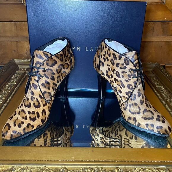 Ralph Lauren Fall Runway Collection Made in Italy Cayla Leopard Haircalf Boot - Picture 2 of 16